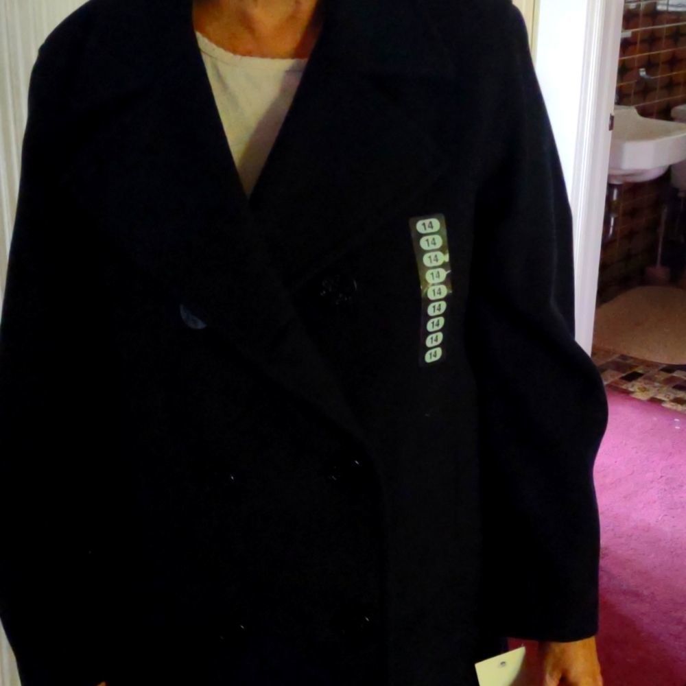 J. Percy coat nwt size 14 hip length navy blue